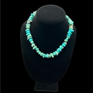17” Chunky Turquoise Nugget Necklace with 4” Extender.